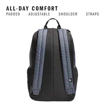 adidas 3-Stripe Classic Backpack for Men and Women, Bag with Laptop Sleeve, Twill Onix Grey/Black, One Size
