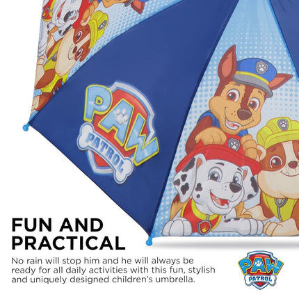 Parapluie Nickelodeon pour enfants, imperméable Pat Patrouille pour tout-petits et jeunes garçons de 3 à 6 ans, bleu clair, 3-6 ans