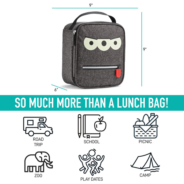 Fit & Fresh Novelty Insulated Kids Lunch Box, Alien, Unisex