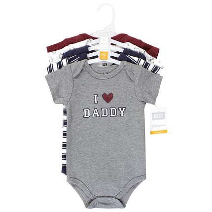 Hudson Baby Bodysuits de algodón unisex para bebé, paquete de 5 unidades para niño, papá, prematuro, paquete de 5 unidades para niño, papá, prematuro