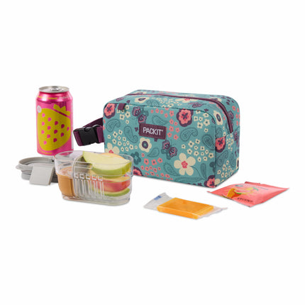 PackIt Freezable Small Insulated Snack Box, Butterfly Paisley, with EcoFreeze Technology (Built-in Ice Pack), Mini Cooler or Small Lunch Bag, for Fresh Snacks On the Go, for Work, Gym, or Travel