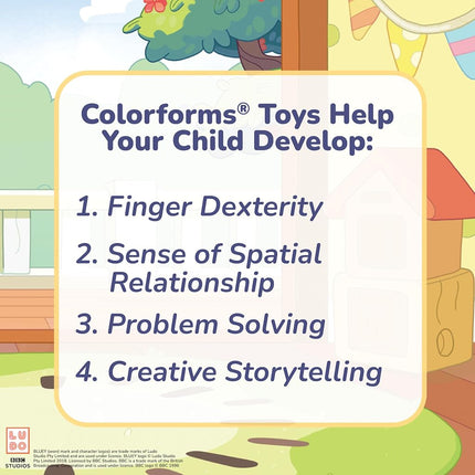 Colorforms Bluey Set - Repositionable Pieces Stick Like Magic - Scenes and Pieces from The Show Bluey for Storytelling Imaginative Play - Ages 3+