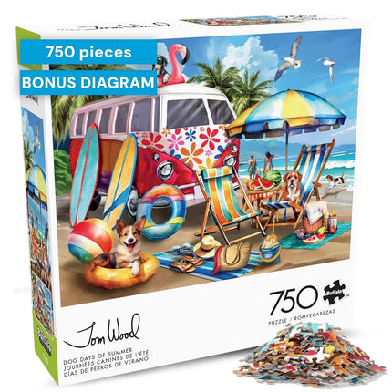 Buffalo Games - Tom Wood - Dog Days of Summer - 750 Piece Jigsaw Puzzle for Adults - Challenging Puzzle Perfect for Game Nights - Finished Size is 24.00 x 18.00