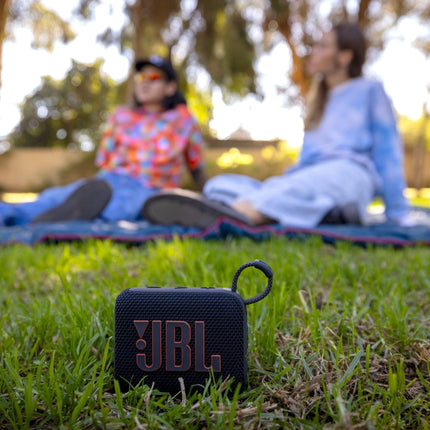 JBL Go 4 - Ultra-Portable, Waterproof and Dustproof Bluetooth Speaker, Big Pro Sound with punchy bass, 7-Hour Built-in Battery, Made in part with recycled materials (Black)