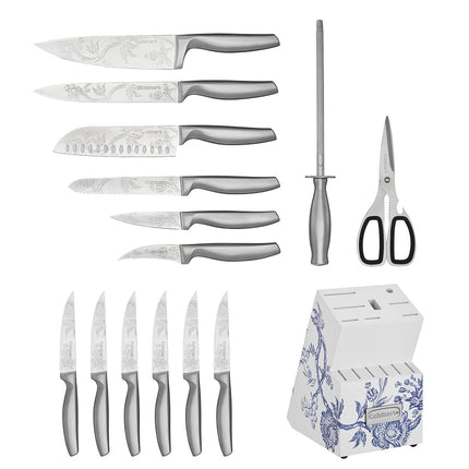 Cuisinart 15pc Caskata Collection� Stainless Steel Hollow Handle Cutlery Block Set, C77SS-15PKCA