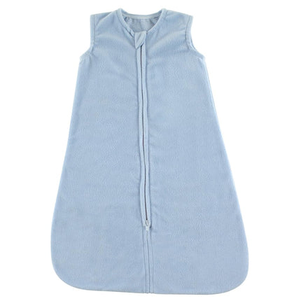 Hudson Baby Unisex Baby Plush Sleeping Bag, Sack, Blanket, Solid Light Blue Fleece, 0-6 Months