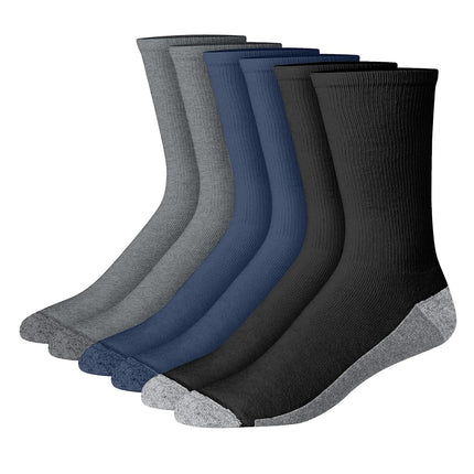 Hanes Men's Max Cushioned Crew Socks, Moisture-Wic