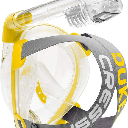 Cressi Duke Full Face Snorkel Dry Mask - Available in Standard Version or with Action Cam Holder, Adult Unisex