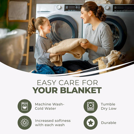 Superior Diamond Weave All-Season Cotton Blanket, Cover For Home, Couch, Bed, Soft, Warm Blankets, Boho Aesthetic, Comfy, Cozy, And Cute Covers, Decorative Bedding Essentials, Throw Size, Forest Green