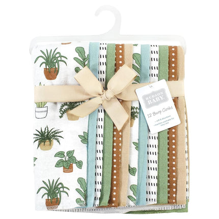 Hudson Baby Lots de langes en flanelle de coton unisexe pour bébé, motifs végétaux, taille unique