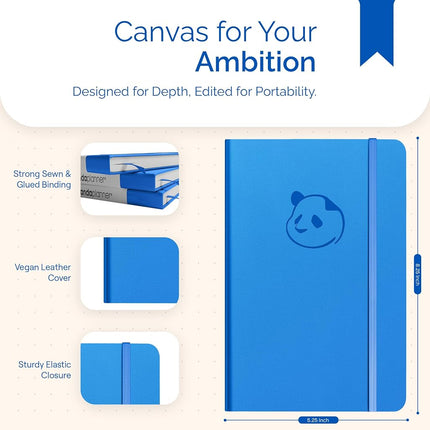 Panda Planner: 90-Day Undated Daily Planner - Boost Productivity, Set Goals & Manage Time - Increase Happiness With A Focus On Gratitude - Bonus Monthly/Weekly Sections - Hardcover - Blue