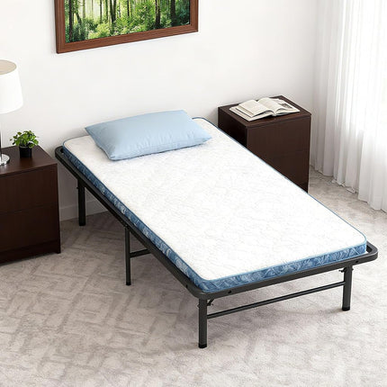 BestMassage Folding Bed Frame,14 Inch Metal Foldable Bed Frame with Underbed Storage,Sturdy Steel Frame,Easy Assembly Noise-Free, No Box Spring Needed,Twin