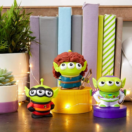 Pixar Alien Remix Character Figures 3-Pack with Mr. Incredible from The Incredibles, Buzz Lightyear from Toy Story and Merida from Brave, Collectible in Retro fun Pizza Delivery for Ages 3 and Up