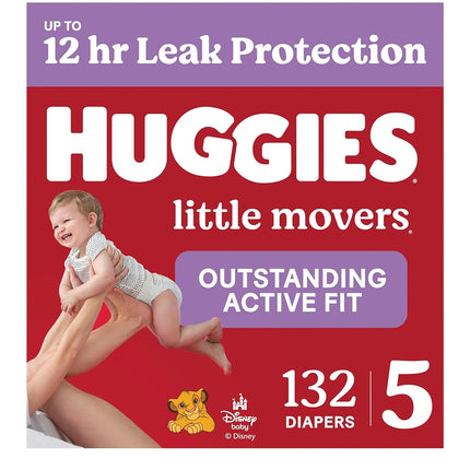 Huggies Little Movers Baby Nappies Size 5, Size 5,