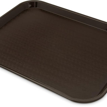 Bandeja Carlisle FoodService Products Cafe de Comida Rápida para Cafetería con Superficie Estampada para Cafeterías, Comida Rápida y Comedor, Plástico, 14" x 18", Chocolate, (Paquete de 12)