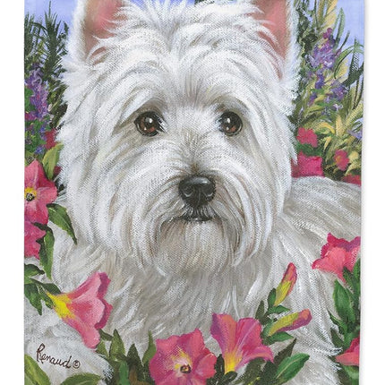 Caroline's Treasures PPP3221CHF Westie Petunia Flag Canvas House Size, House Size, Multicolor