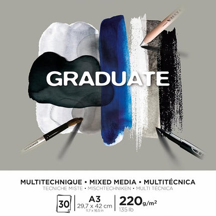 CANSON Graduate Mixed Media 220gsm A3 Paper 30 Gre