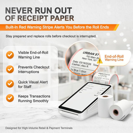 Vonlyst Receipt Paper Roll for Square Terminal Credit Card Machine (50 Rolls)