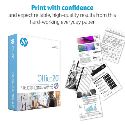 HP Paper, Office Ultra White Poly Wrap, 20lb, 8.5 x 11, Letter, 92 Bright, 1500 Sheets / 3 Ream Case, (112090), Made in The USA