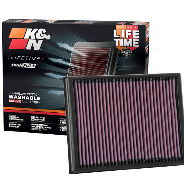 K&N Engine Air Filter: High Performance, Premium, Washable, Replacement Filter: Compatible with 2015-2019 Ford (Everest, Ranger, Ranger Raptor), 33-3086