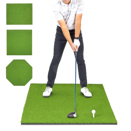GoSports Golf Hitting Mat - PRO 5 x 4 ft - 15 mm Artificial Turf Training Mat for Indoor/Outdoor Swing Practice, Includes 3 Rubber Tees