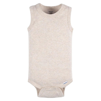 Gerber Baby Boys Multi-Pack Sleeveless Onesies Bodysuit, Blue Stripe, 12 Months