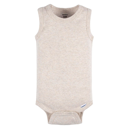 Gerber Baby Boys Multi-Pack Sleeveless Onesies Bodysuit, Green Stars, 12 Months