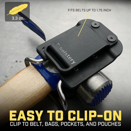 Holstery HammerMaster V2 | Hammer Holder Loop - Clip-On Tool Belt Holster Holds Hammers, Hatchet, or Mallet