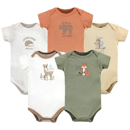 Hudson Baby Baby Cotton Bodysuits, Forest Deer, 18-24 Months