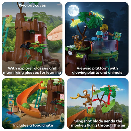 PLAYMOBIL Animals & Friends Zoo Jungle Adventures Large Jungle Tree with Canoe and Slingshot Blade Children's Toy from 4 Years 72071