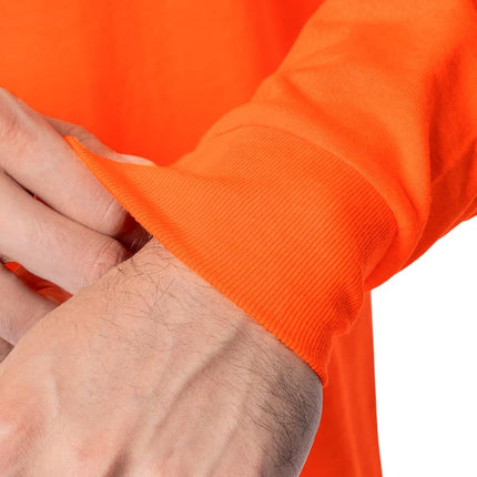 Fruit of the Loom Camisetas de manga larga de algodón Eversoft para hombre, transpirables y que absorben la humedad con control de olores, manga larga - Naranja de seguridad, 3XL