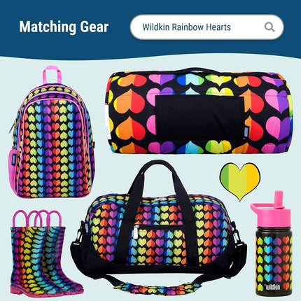 Wildkin ECO rPET Next Gen Lunch Box for Boys and Girls - Durable Exterior and Insulated Interior with Multiple Carrying Options, Keep Your Food Fresh for School & Travel Lunch Box - Rainbow Hearts