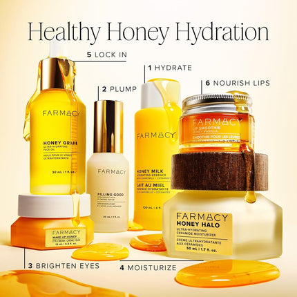 Farmacy Honey Milk Face Essence - Hydrating Milky Toner with Honey, Ceramides + Chamomile - Helps Strengthen Skin Barrier + Replenish Moisture - Soothing + Calming Skincare (120ml)