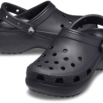 Crocs Women's Classic Platform Clog, Black, US W9