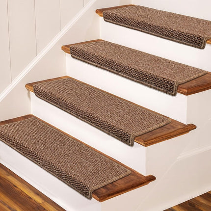 Brakki Bullnose Carpet Stair Treads, Stair Treads for Wooden Steps, 2pcs