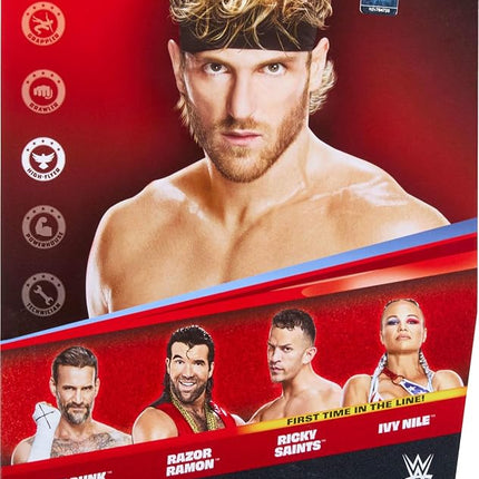 Mattel WWE Logan Paul Action Figure, Main Event Series #164, 6-inch Collectible Superstar with 14 Articulation Points & Life-Like Look, JHJ08