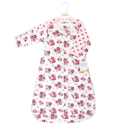 Gigoteuse unisexe en coton à manches longues Hudson Baby, sac de couchage, couverture, Rose, 18-24 mois