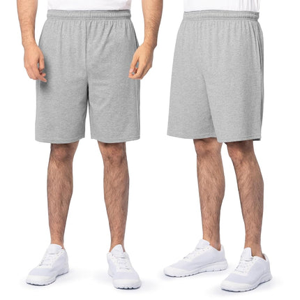 Fruit of the Loom Men's Eversoft Cotton Shorts with Pockets (S-4xl) Casual, 2 Pack-Grey Heather, X-Large (Pack of 2)
