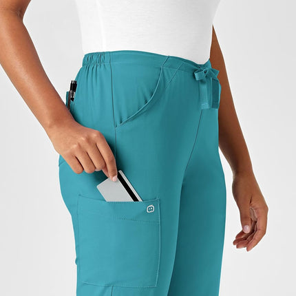 WonderWink 5255PTEALXSP W123 Women's Drawstring Pant, Teal Blue, Petite-XS Size