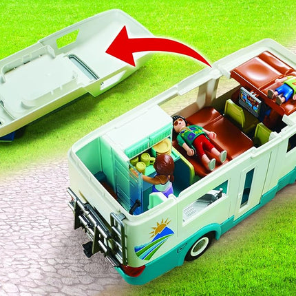 Playmobil 70088 Family Camper 135 Pieces Camping Playset for Ages 4+
