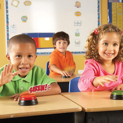 Learning Resources (UK Direct Account) Learning Resources Lights and Sounds, Family Night Game, Game Show, Classroom Accessories, Siren, Buzzer, Set of 4, Ages 3+