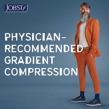 BSN Medical/Jobst 115000 for Men Compression Hose, Knee High, 15-20 MMHG, Closed Toe, Small, Black