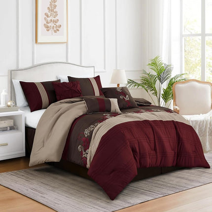 Chezmoi Collection Napa 7-Piece Luxury Leaves Scro