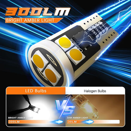 DOXMALL - 194 LED Bulbs License Plate Dome Map Turn Signal Light White Non-Polarity T10 168 W5W 6-3030-SMD