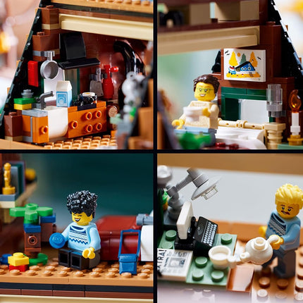 LEGO Ideas A-Frame Cabin 21338 Collectible Display Set, Buildable Model Kit for Adults, Gift for Nature and Architecture Lovers, Includes 4 Customizable Minifigures and 11 Animal Figures