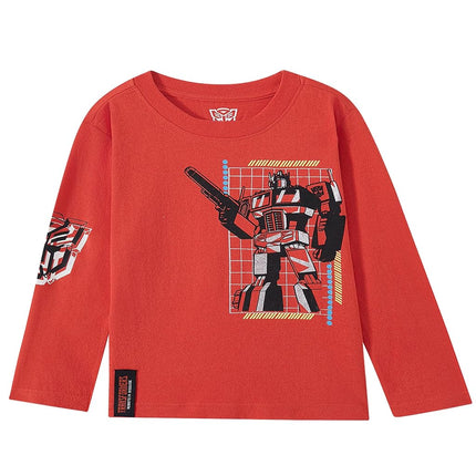 Transformers Hasbro 3 Pack Toddler and Big Boys Long Sleeve Shirts, Red/Black/Grey, 10