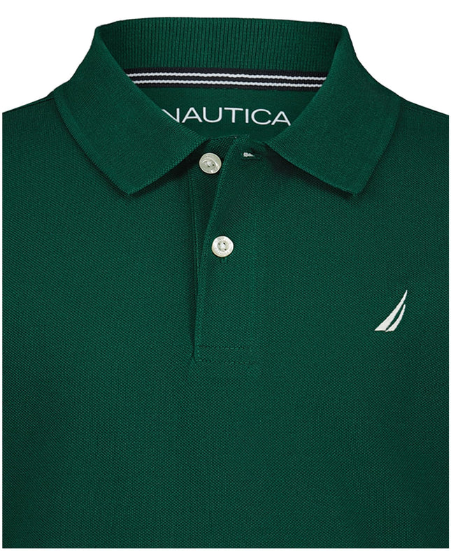 Nautica Boys' Short Sleeve Anchor Polo, Evergreen, 10-12