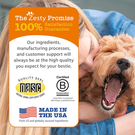 Zesty Paws New Zealand Green Lipped Mussel Chewable Treats for Dogs - with Glucosamine & Chondroitin + Omega-3 Fatty Acids & Protein - 500 Mg Dog Hip & Joint Support Supplement Soft Chews - 90 Count
