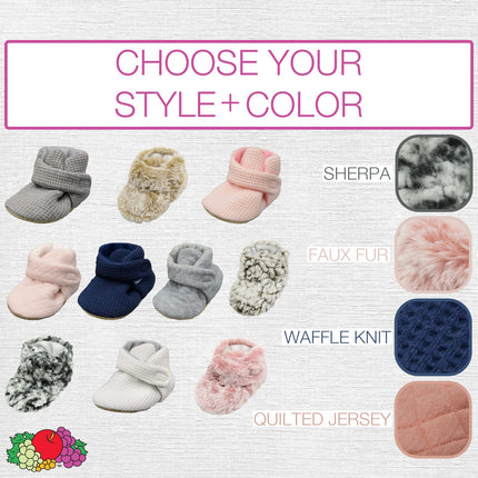 Botines térmicos cómodos Fruit of the Loom con suela antideslizante para bebés, niñas, niños, unisex, diseño de gofre gris, de 18 a 24 meses