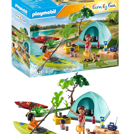 Playmobil 71425 Family Fun Campsite with Campfire, exciting outdoor adventure at the campsite, canoeing and campfires, fun imaginative role-play, playsets suitable for children ages 4+